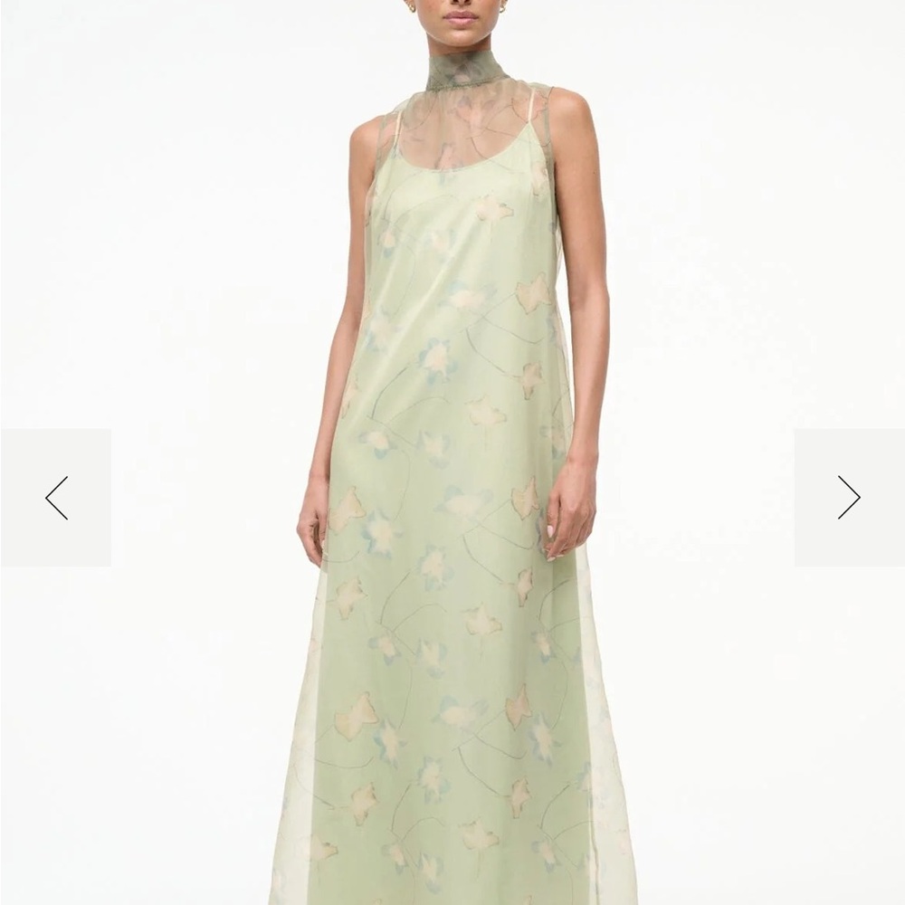 STAUD Light Green Floral Maxi Dress - Picture 2 of 7
